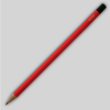 Red ITOYA Ginza Pencil with black painted rear end with gold ITOYA logo