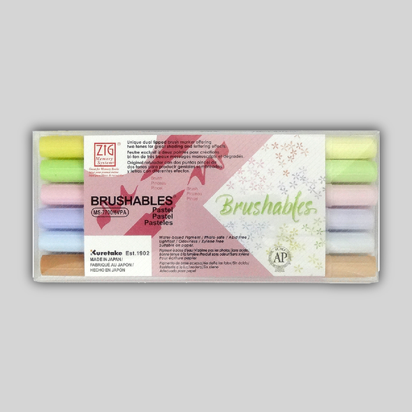 A six color set of pastel colored markers