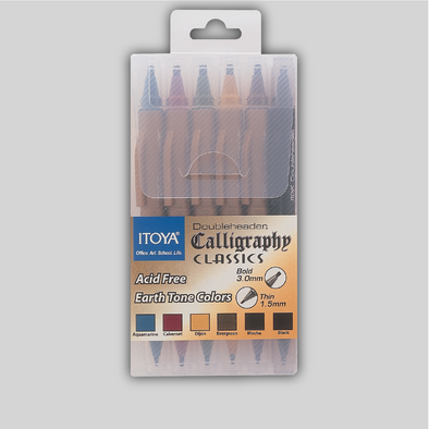 Six-pack of ITOYA Calligraphy markers in-packaging