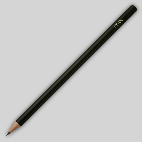 Black ITOYA Ginza Pencil with gold logo on back end