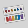 A six-color set of metallic watercolor paints in gem colors