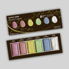 A six-color set of watercolor paints in pearl colors