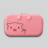 Front shot of PuniLabo Zipper Pink Pig Pouch
