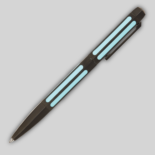Black PaperSkater Timeless Pen with blue inserts