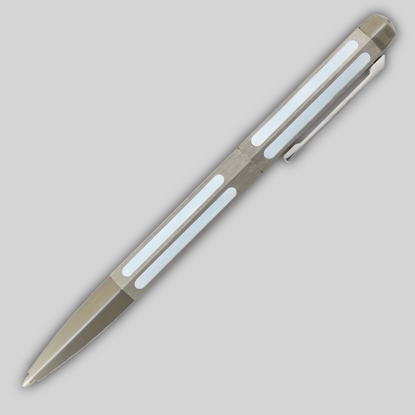 Gunmetal PaperSkater Timeless Pen with white inserts