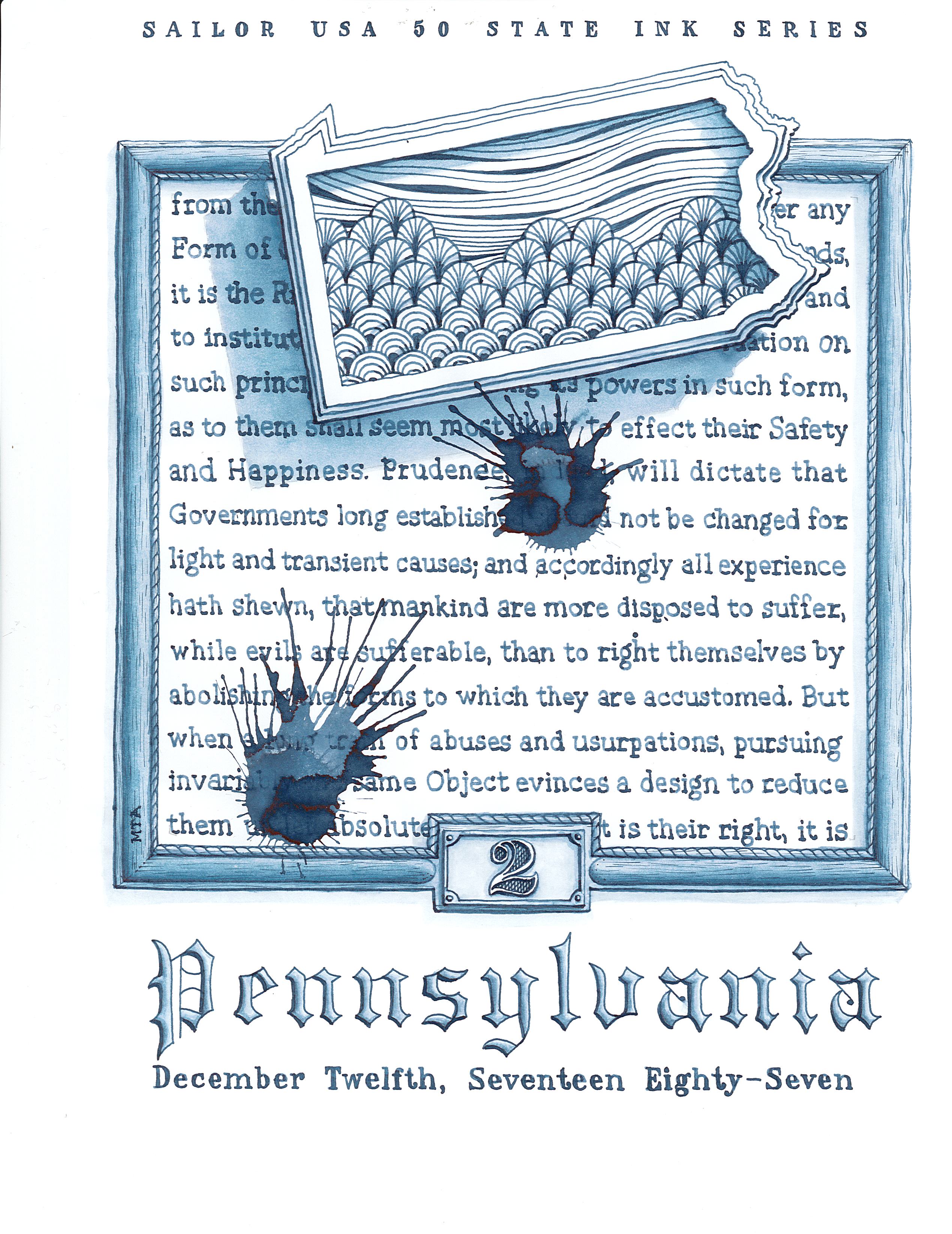 Sailor USA 50 State Bottle Ink Series - Pennsylvania