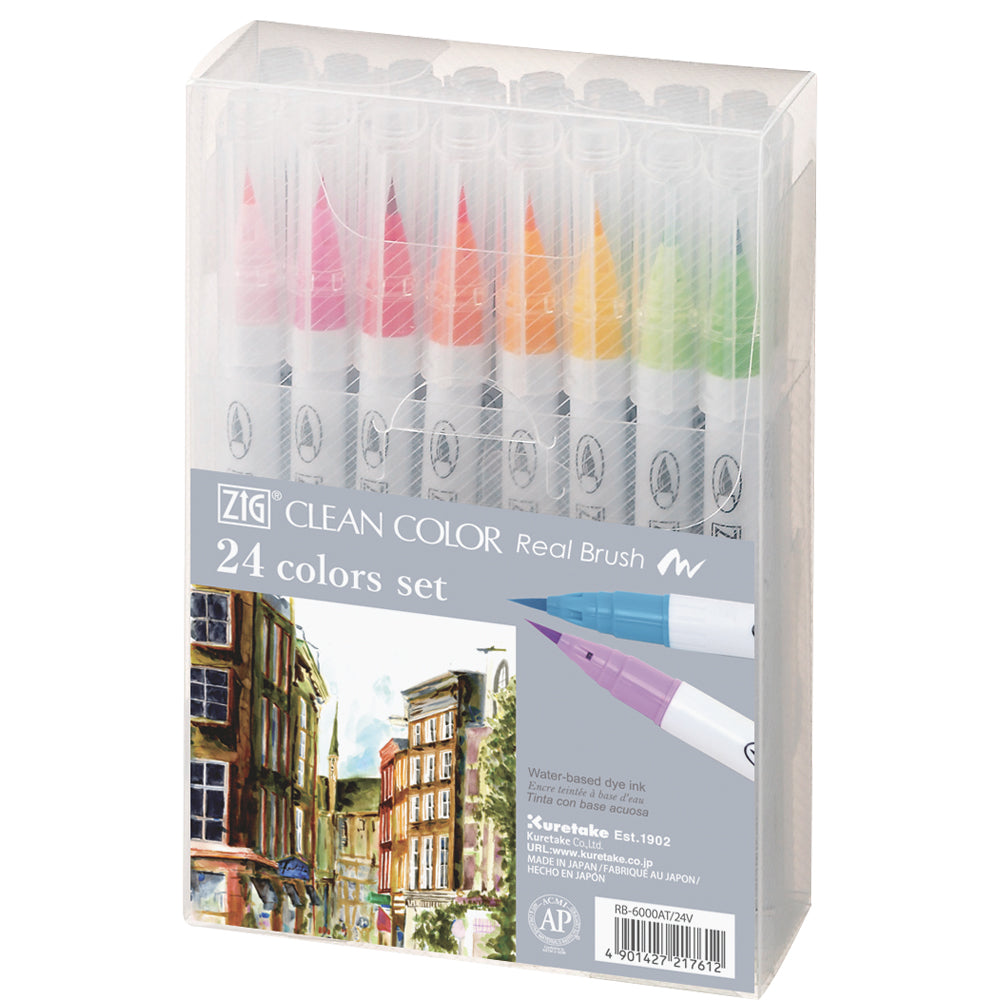 Kuretake Clean Color Real Brush Pen Set - Neutral Colors