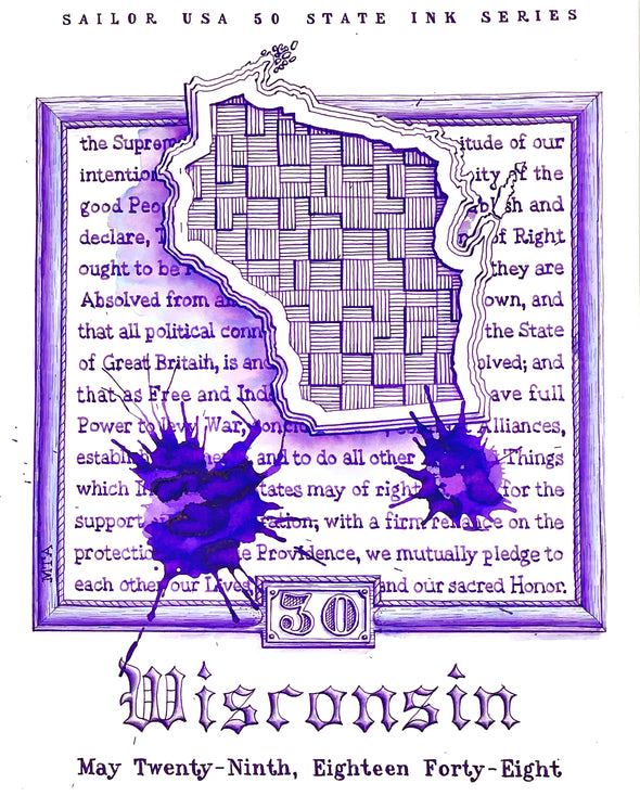 Sailor USA 50 State Bottle Ink Series - Wisconsin